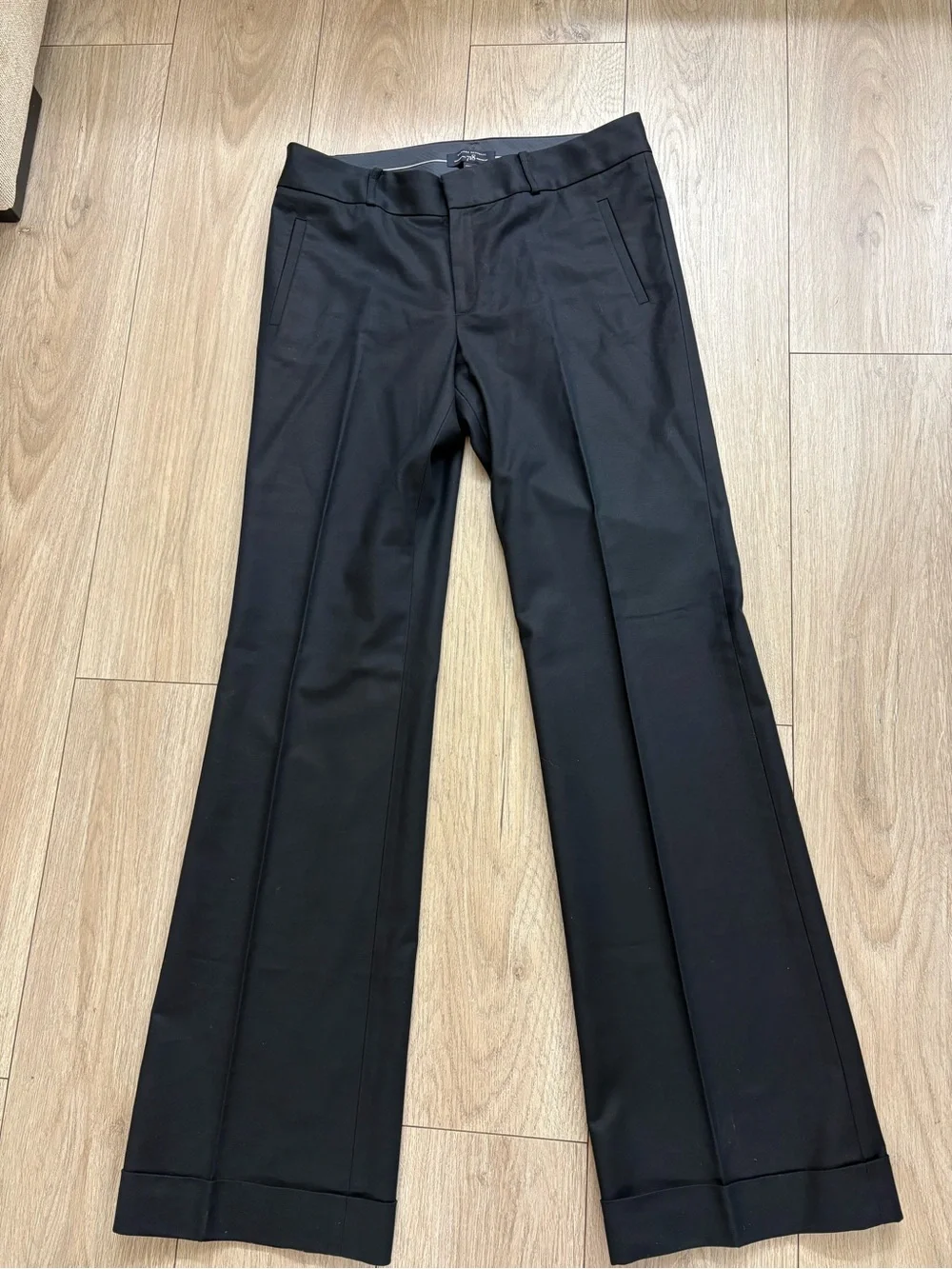 Banana Republic 718 Martin Fit Black Stretch Dress Pants 12L Cuffed - Picture 2 of 10